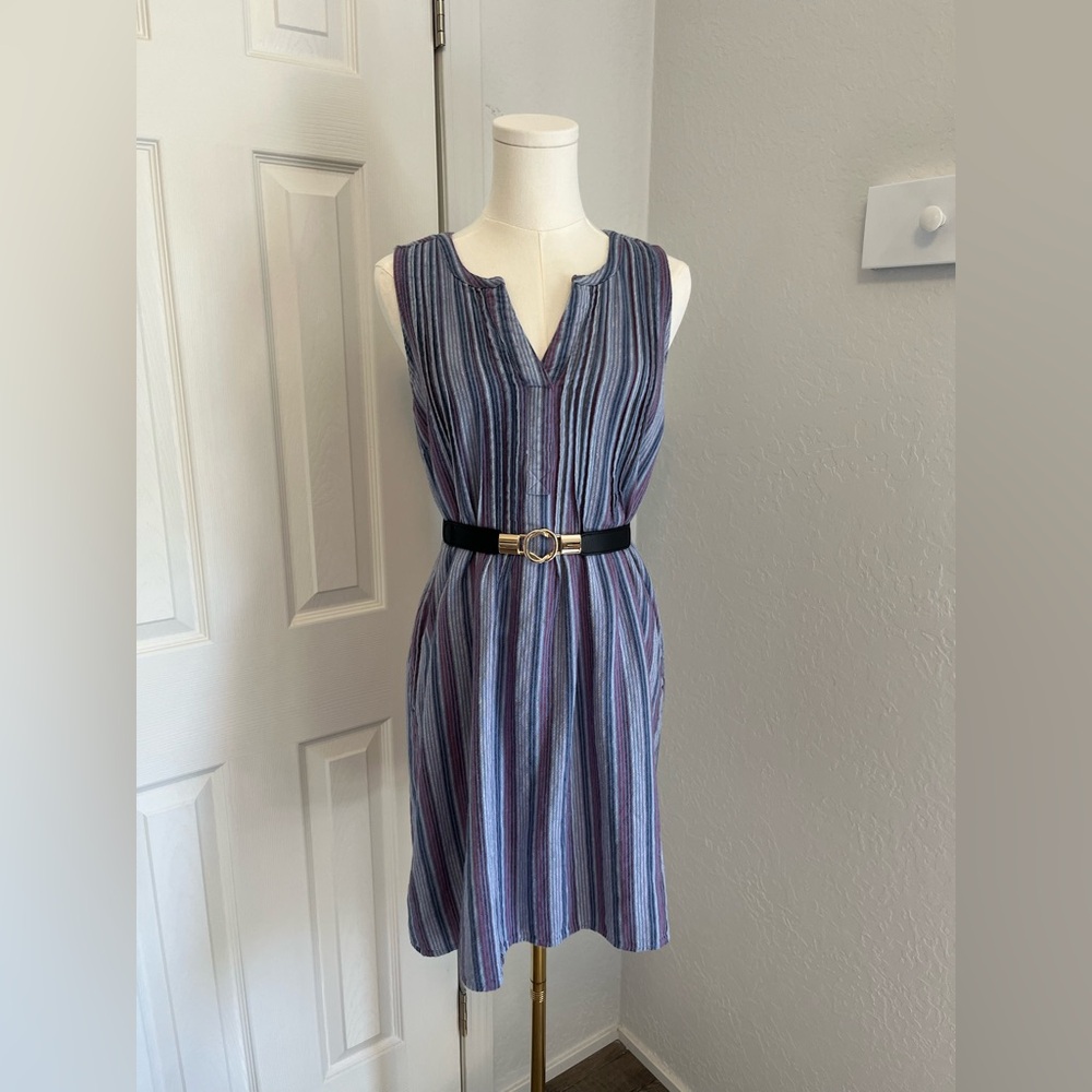 Striped Blue Dress with pockets